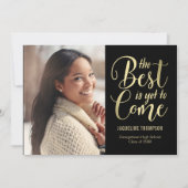 Beste Toekomstige Bewerkbare KLEUR Afstuderen Foto Kaart (Voorkant)