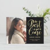 Beste Toekomstige Bewerkbare KLEUR Afstuderen Foto Kaart (Staand voorkant)