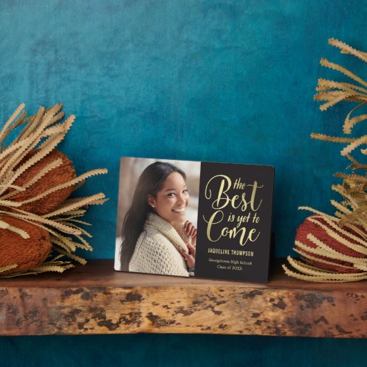 Beste toekomstige EDITABLE-KLEUR-Afstuderen Plaque Fotoplaat (Zijkant)