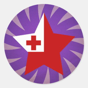 Beste Tonga vlagontwerp Ronde Sticker