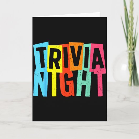 Beste Trivia Night Kunst Voor Mannen Vrouwen Trivi Kaart (Voorkant)