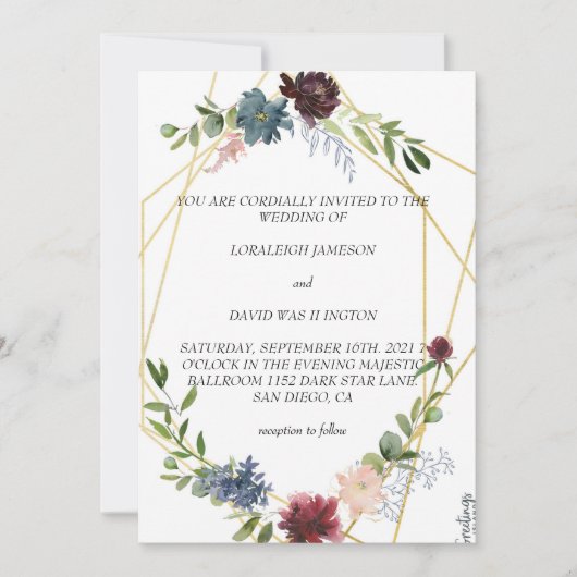 Beste trouwuitnodiging kaart (Voorkant)