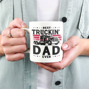 Beste Truckende Papa Ooit Vintage Semi-Truck Mok