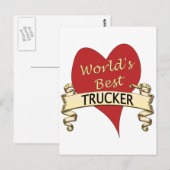 Beste trucker ter wereld briefkaart (Voorkant / Achterkant)