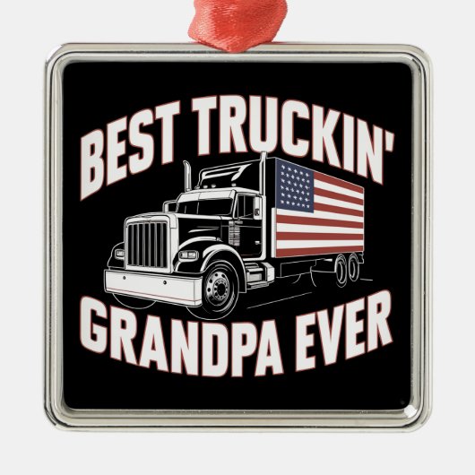 Beste Truckin' Opa Ooit Metalen Ornament (Voorkant)