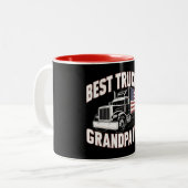 Beste Truckin' Opa Ooit Tweekleurige Koffiemok (Voorkant links)