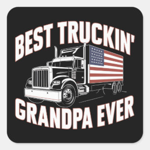 Beste Truckin' Opa Ooit Vierkante Sticker
