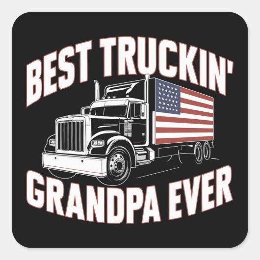 Beste Truckin' Opa Ooit Vierkante Sticker (Voorkant)