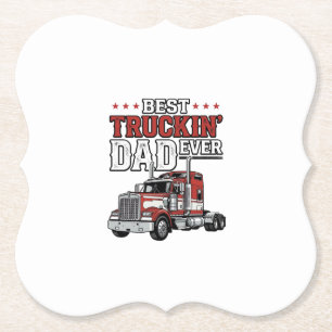 Beste Truckin vader ooit vintage truck shirt ontwe Kartonnen Onderzetters