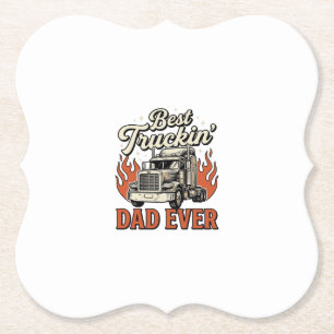 Beste Truckin vader ooit vintage truck vader shirt Kartonnen Onderzetters