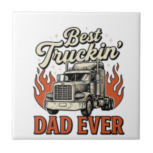 Beste Truckin Vader Ooit Vintage Truck Vader Shirt Tegeltje