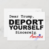 Beste Trump, DEPORT UZELF Briefkaart | Resistentie (Voorkant / Achterkant)
