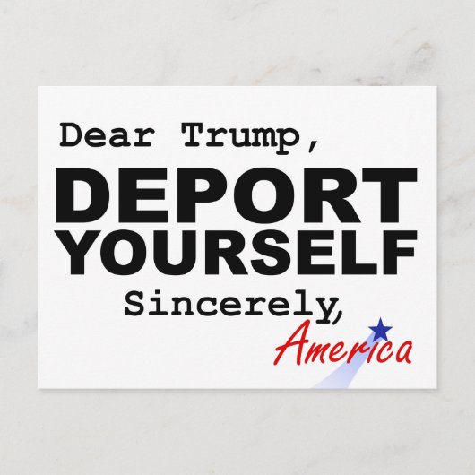 Beste Trump, DEPORT UZELF Briefkaart | Resistentie (Voorkant)