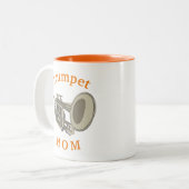 Beste 'Trumpet MOM' ooit! Moederdag Tweekleurige Koffiemok (Voorkant links)