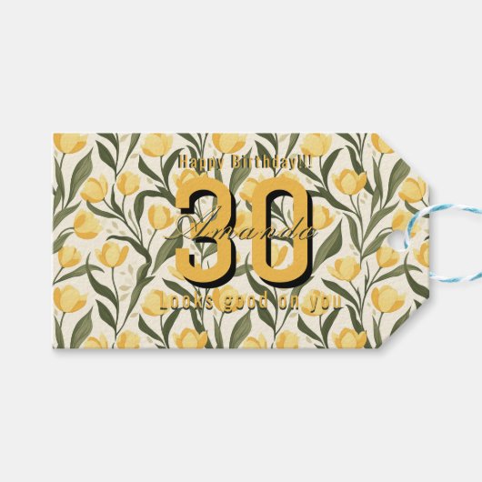 Beste Tulp Thema Dochter Verjaardag Cadeaulabel (Voorkant (Horizontaal))