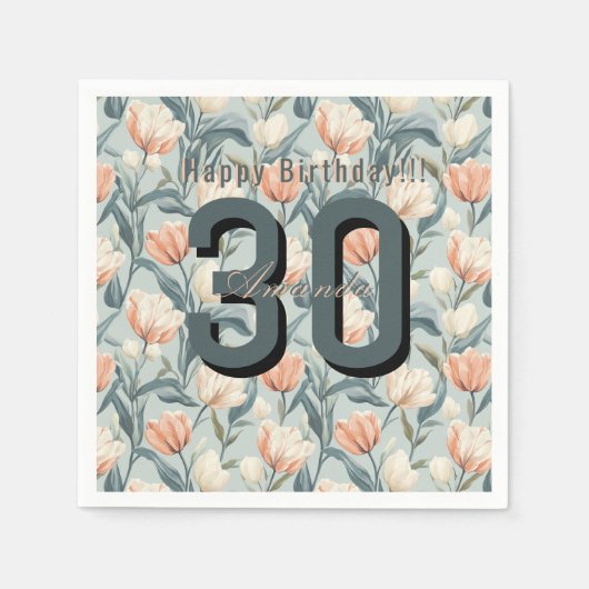 Beste Tulp Thema Verjaardagsfeest Servet (Voorkant)