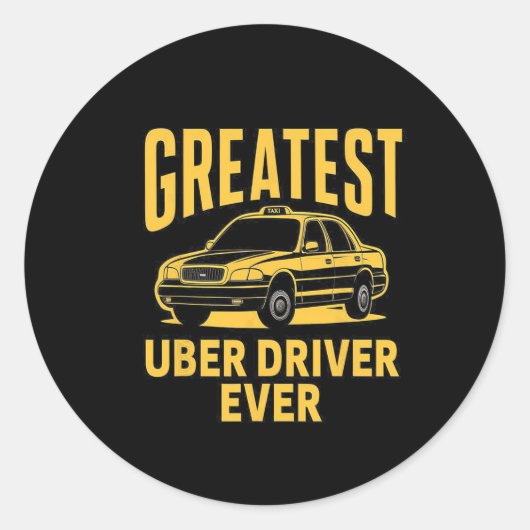 Beste Uber-chauffeur ooit Uber-chauffeur Funny 3 Ronde Sticker (Voorkant)