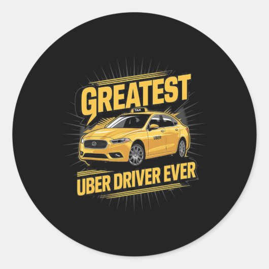 Beste Uber-chauffeur ooit Uber-chauffeur Grappig 1 Ronde Sticker (Voorkant)