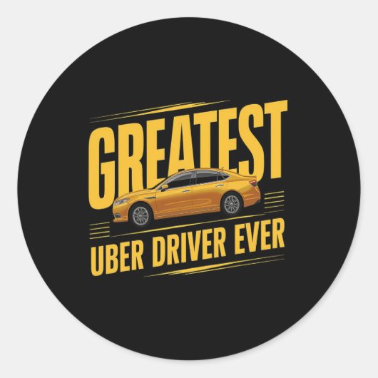 Beste Uber-chauffeur ooit Vaderdag 1 Ronde Sticker (Voorkant)