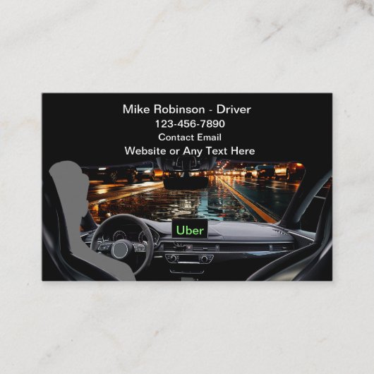 Beste Uber Driver Ride Hailing Visitekaartjes (Voorkant)