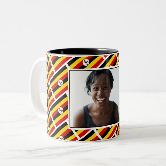 BESTE UGANDAN MUM Foto Tweekleurige Koffiemok (Voorkant links)