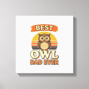 Beste Uil Papa Ooit Vintage Gravure Shirt Ontwerp_ Canvas Afdruk