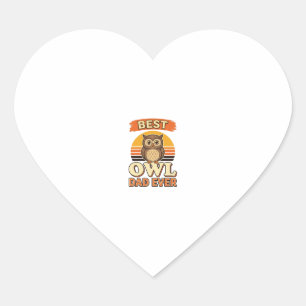 Beste Uil Papa Ooit Vintage Gravure Shirt Ontwerp_ Hart Sticker