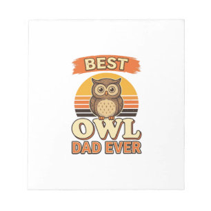 Beste Uil Papa Ooit Vintage Gravure Shirt Ontwerp_ Notitieblok