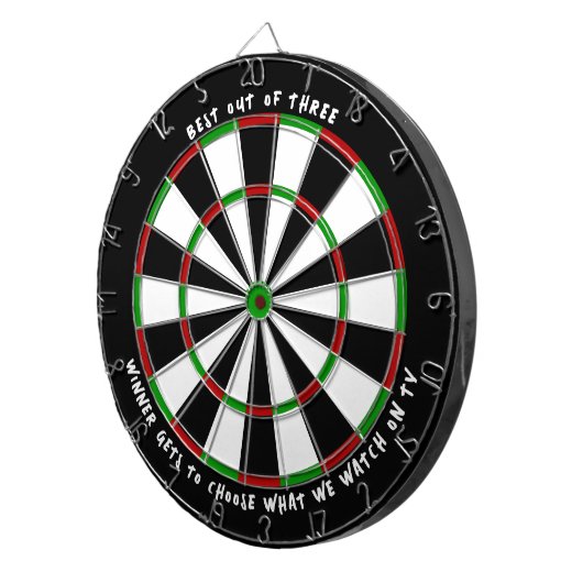 "BESTE UIT DRIE" Custom Darts Game Winner Prize Dartbord (Voorkant Rechts)