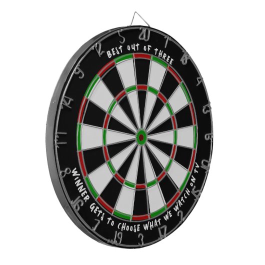 "BESTE UIT DRIE" Custom Darts Game Winner Prize Dartbord (Voorkant Links)