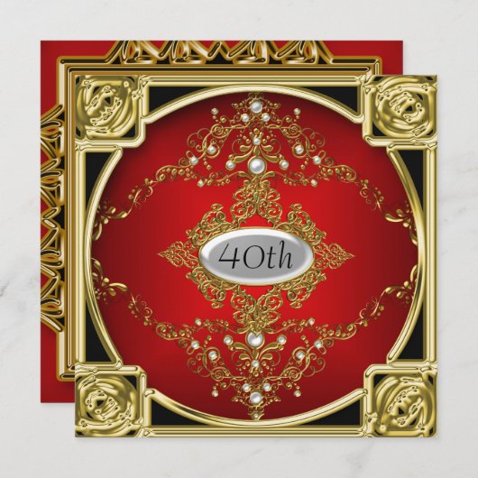 Beste uitnodiging van de partij van de Gouden Dag  (Voorkant / Achterkant)