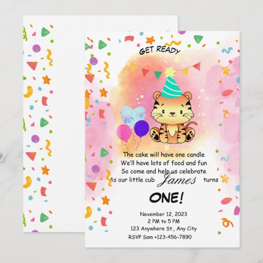 Beste unieke wilde uitnodiging (Voorkant / Achterkant)