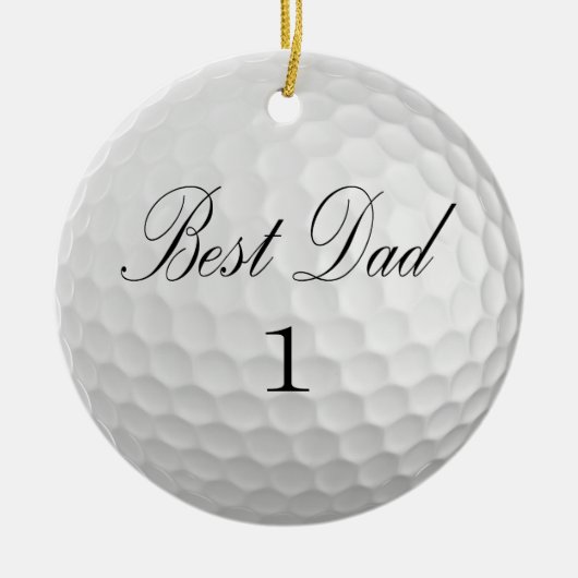 Beste vader 1 Golf Ball Keramisch Ornament (Voorkant)