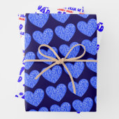 Beste vader #1 Vader van het jaar Blue Hearts Vade Inpakpapier Vel (In situ)