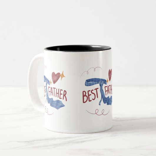 Beste vader 2025 Mok | Schattige Stropdas en hart (Voorkant links)