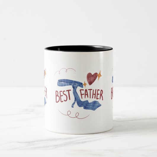 Beste vader 2025 Mok | Schattige Stropdas en hart (Center)