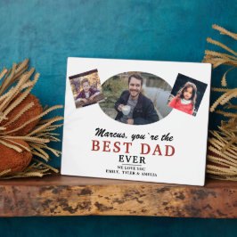 Beste vader 2 Kinder fotocollage priester Plaque Fotoplaat