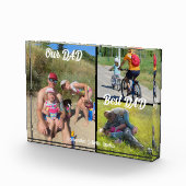 Beste vader 3 Foto Collage Display Block (Rechts)