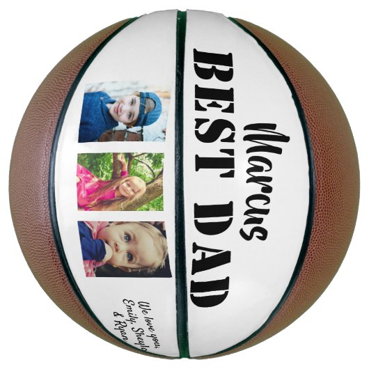 Beste vader 3 Foto Collage Vader Dag Basketbal (Verticaal)