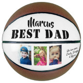 Beste Vader 3 Foto Collage Vaderdag Basketbal (Voorkant)
