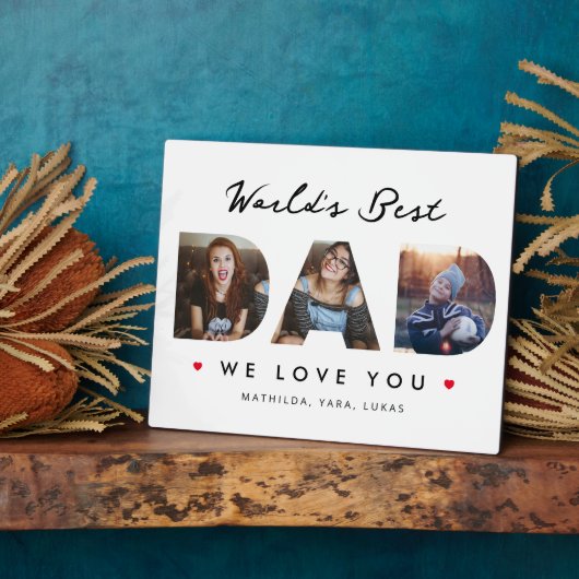 Beste vader 3 van de wereld Foto Collage Fotoplaat (Zijkant)