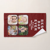 Beste vader 4 foto collage familie vader bad handdoek (Handdoek)