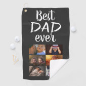 Beste vader 6 Foto Collage Familie Foto Gray Golfhanddoek (Insitu)