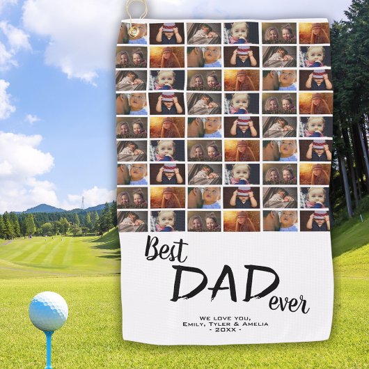 Beste vader 6 Foto Collage Family Photo Patroon Golfhanddoek