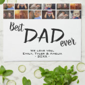 Beste vader 6 Foto Collage Family Photo Patroon Theedoek (Gevouwen)