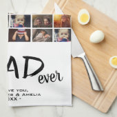 Beste vader 6 Foto Collage Family Photo Patroon Theedoek (Quarter Fold)