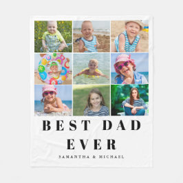 Beste vader 9 Foto Collage Fleece Deken