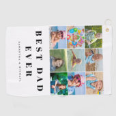Beste vader 9 Foto Collage Golf Towel Golfhanddoek (Horizontaal)