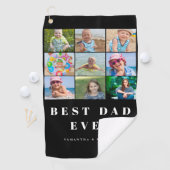 Beste vader 9 Foto Collage Golf Towel Golfhanddoek (Insitu)