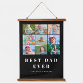Beste vader 9 Foto Collage Hangend Wandkleed (Voorkant)